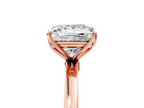 Rose gold Princess Solitaire Diamond Ring with Thin Band and Four-Prong Setting_8
