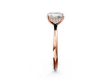 Rose gold Princess Solitaire Diamond Ring with a Classic Band and Four-Prong Setting 2
