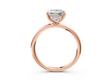 Rose gold Princess Solitaire Diamond Ring with a Classic Band and Four-Prong Setting 3