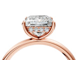 Rose gold Princess Solitaire Diamond Ring with a Classic Band and Four-Prong Setting 4