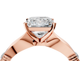 Rose gold Princess Solitaire Diamond Twisted Band with Four-Prong Setting_64
