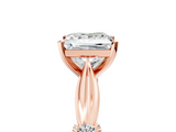 Rose gold Princess Solitaire Diamond Twisted Band with Four-Prong Setting_65