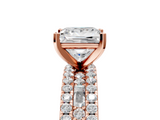 Rose gold Princess Solitaire Diamond with Pave and Channel Set Band_84