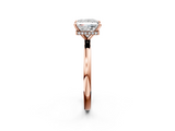 Rose gold Princess Solitaire Engagement Ring with Cathedral Band and Four-Prong Setting_25