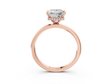 Rose gold Princess Solitaire Engagement Ring with Cathedral Band and Four-Prong Setting_26