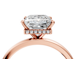 Rose gold Princess Solitaire Engagement Ring with Cathedral Band and Four-Prong Setting_27