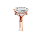 Rose gold Princess Solitaire Engagement Ring with Cathedral Band and Four-Prong Setting_28