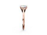 Rose gold Princess Solitaire Engagement Ring with Four-Prong Setting and Classic Band 3
