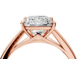 Rose gold Princess Solitaire Engagement Ring with Four-Prong Setting and Classic Band 5