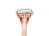 Rose gold Princess Solitaire Engagement Ring with Four-Prong Setting and Classic Band