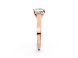 Rose gold Princess Solitaire Engagement Ring with Four-Prong Setting and Tapered Band_10