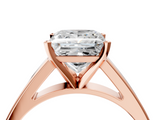 Rose gold Princess Solitaire Engagement Ring with Four-Prong Setting and Tapered Band_12