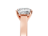 Rose gold Princess Solitaire Engagement Ring with Four-Prong Setting and Tapered Band_13
