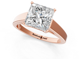 Rose gold Princess Solitaire Engagement Ring with Four-Prong Setting and Tapered Band_9