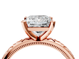 Rose gold Princess Solitaire Engagement Ring with Scrollwork Band and Four-Prong Setting_136