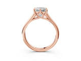 Rose gold Princess Solitaire Engagement Ring with Six-Prong Setting and Classic Band 3