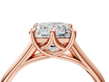Rose gold Princess Solitaire Engagement Ring with Six-Prong Setting and Classic Band 4