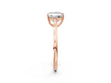 Rose gold Princess Solitaire Heart Prong Engagement Ring with Tapered Band_57