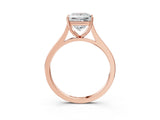 Rose gold Princess Solitaire Heart Prong Engagement Ring with Tapered Band_58