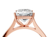 Rose gold Princess Solitaire Heart Prong Engagement Ring with Tapered Band_59