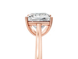 Rose gold Princess Solitaire Heart Prong Engagement Ring with Tapered Band_60