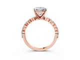 Rose gold Princess Solitaire Marquise Side Stone Prong Setting Ring_57