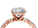 Rose gold Princess Solitaire Marquise Side Stone Prong Setting Ring_58