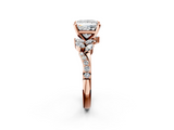 Rose gold Princess Solitaire Marquise Twist Band with Six-Prong Setting_51