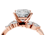 Rose gold Princess Solitaire Marquise Twist Band with Six-Prong Setting_53
