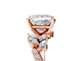 Rose gold Princess Solitaire Marquise Twist Band with Six-Prong Setting_54