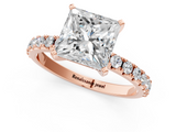 Rose gold Princess Solitaire Pavé Band with Four-Prong Setting_178