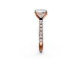 Rose gold Princess Solitaire Pavé Band with Four-Prong Setting_179