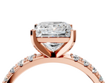 Rose gold Princess Solitaire Pavé Band with Four-Prong Setting_181