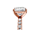 Rose gold Princess Solitaire Pavé Band with Four-Prong Setting_182