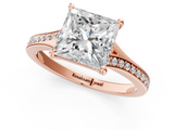 Rose gold Princess Solitaire Pavé Band with Four-Prong Setting_47