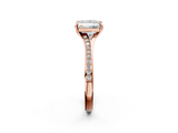 Rose gold Princess Solitaire Pavé Band with Four-Prong Setting_48