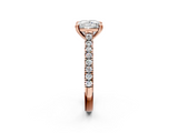 Rose gold Princess Solitaire Pave Diamond Engagement Ring with Prong Setting_35