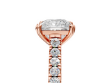 Rose gold Princess Solitaire Pave Diamond Engagement Ring with Prong Setting_38