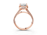Rose gold Princess Solitaire Pave Split Shank Ring with Four-Prong Setting_84