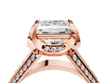 Rose gold Princess Solitaire Pave Split Shank Ring with Four-Prong Setting_85