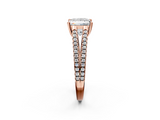 Rose gold Princess Solitaire Split Shank Pavé Diamond Engagement Ring_307