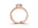 Rose gold Princess Solitaire Split Shank Pave Diamond Ring_51