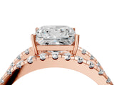 Rose gold Princess Solitaire Split Shank Pave Diamond Ring_52