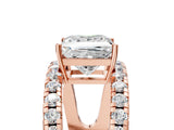 Rose gold Princess Solitaire Split Shank Pave Diamond Ring_53