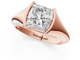 Rose gold Princess Solitaire Tension Set Diamond Ring_21