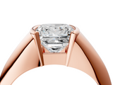 Rose gold Princess Solitaire Tension Set Diamond Ring_24
