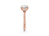Rose gold Princess Solitaire Twist Band Ring with Four-Prong Setting_70