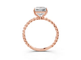 Rose gold Princess Solitaire Twist Band Ring with Four-Prong Setting_71