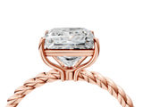 Rose gold Princess Solitaire Twist Band Ring with Four-Prong Setting_72