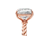 Rose gold Princess Solitaire Twist Band Ring with Four-Prong Setting_73